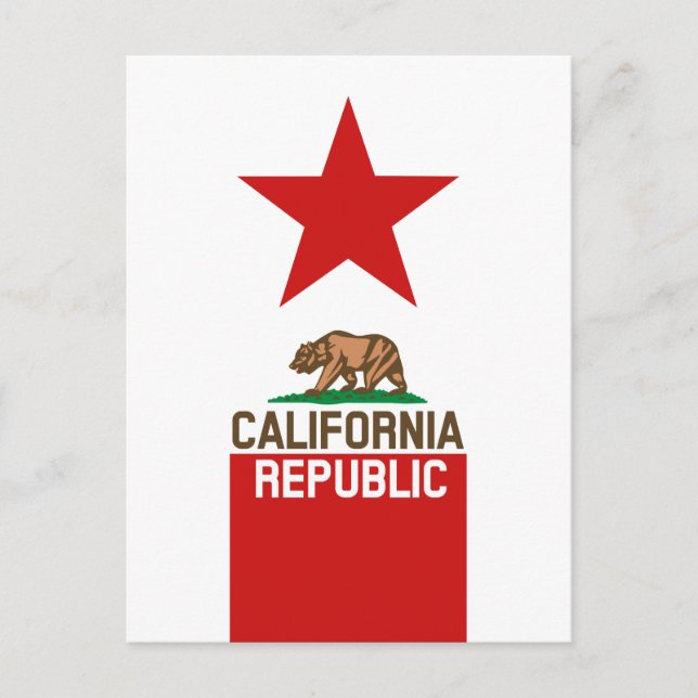 Carte Postale RÉPUBLIQUE DE CALIFORNIE Drapeau de l'État étoile  (Devant)