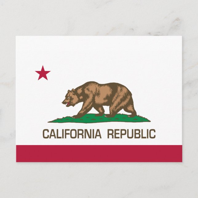 Carte Postale République de Californie (drapeau d'État) (Devant)