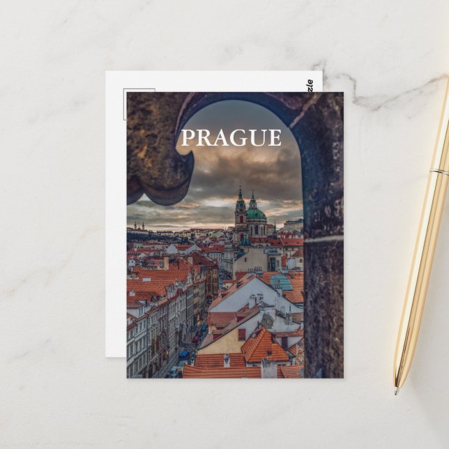 Carte Postale République tchèque de Prague (Devant/Arrière en situation)