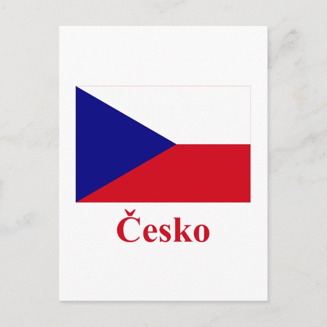 Carte Postale République tchèque Drapeau avec nom en tchèque (Devant)