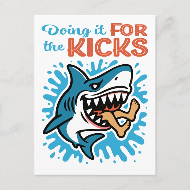 Carte Postale Requin bleu cool pour coups (Devant)