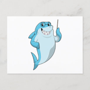 Carte Postale Requin comme enseignant avec pointeur