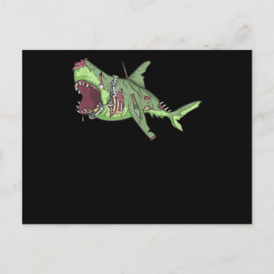 Carte Postale requin cool Zombie Funny Lazy DO-IT-YOURSELF Costu