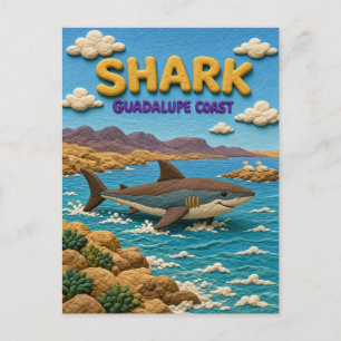 Carte Postale Requin Côte Guadalupe Moderne KlayKoo