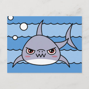 Carte Postale Requin de Kawaii