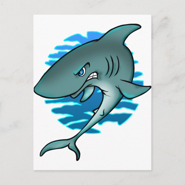 Carte Postale Requin Dessin Animé (Devant)