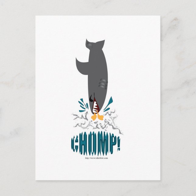 Carte Postale Requin Mangeant Un Canard (Devant)