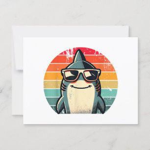 Carte Postale Requin rétro cool dans les lunettes de soleil les 