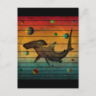 Carte Postale Requin spatial vintage drôle