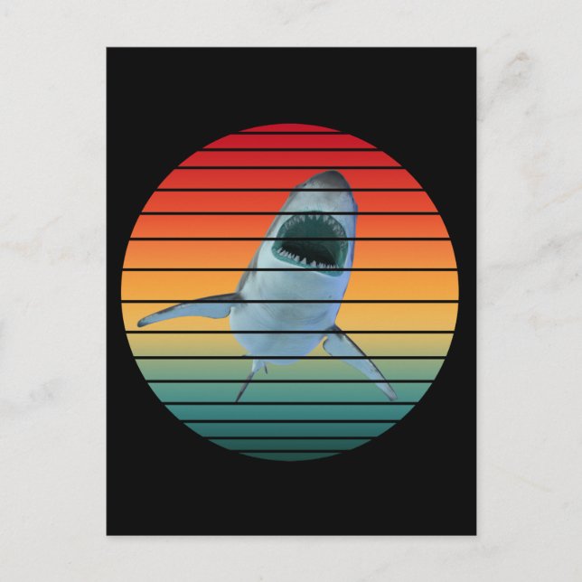Carte Postale requin style vintage (Devant)