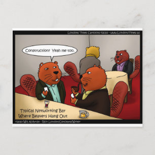 Carte Postale Réseau de castors Dons amusants Tee - shirts et ca