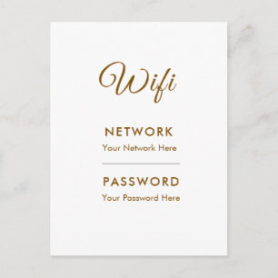 Carte Postale Réseau de mot de passe Wifi promotionnel