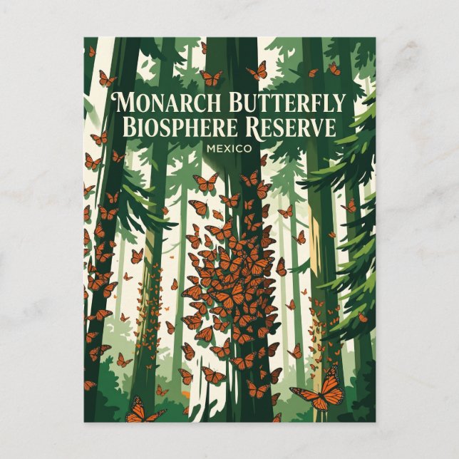 Carte Postale Réserve de biosphère du papillon monarque Mexique (Devant)