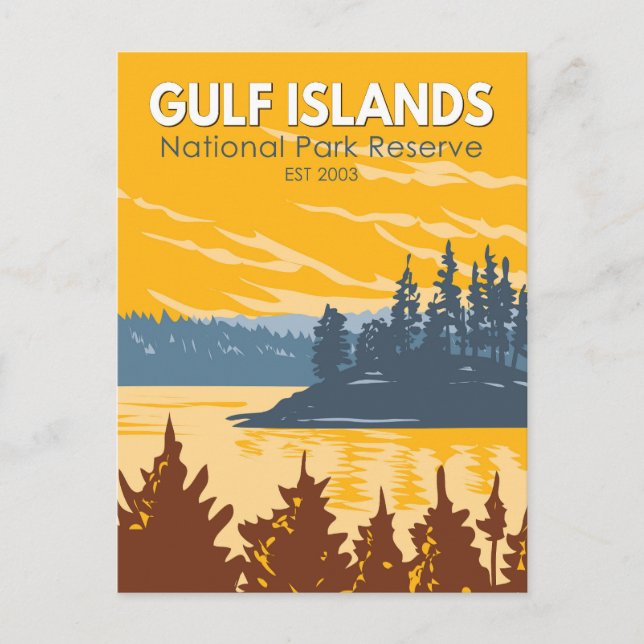 Carte Postale Réserve de parc national des îles Gulf Canada Vint (Devant)