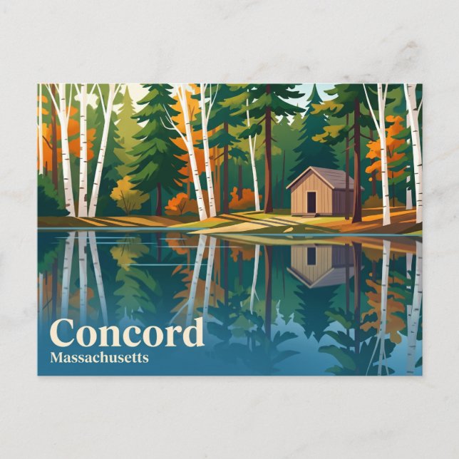 Carte Postale Réserve d'État de l'étang de Walden USA (Devant)