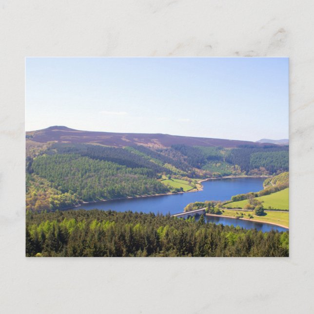 Carte Postale Réservoir de Dergone, Derbyshire, Angleterre (Devant)