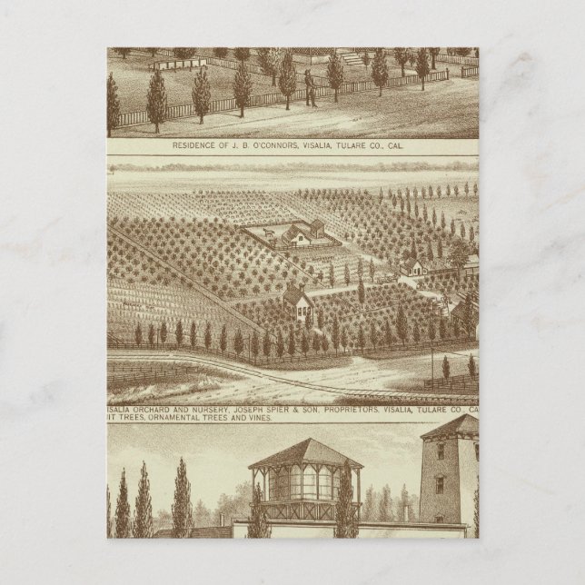 Carte Postale Résidence, crèche, stable, Visalia, Cal (Devant)