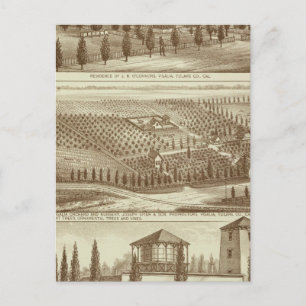 Carte Postale Résidence, crèche, stable, Visalia, Cal