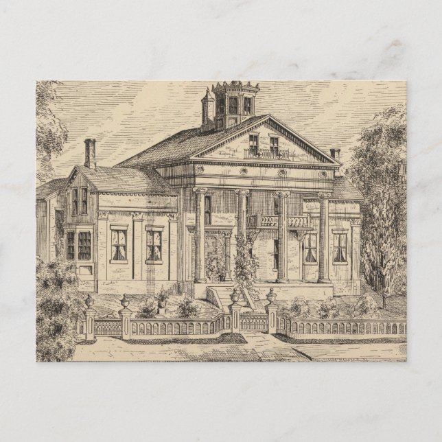 Carte Postale Résidence de Mme EE Marsh, Brandon dans le Vermont (Devant)