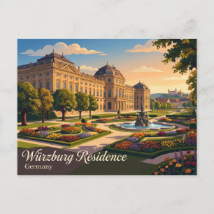 Carte Postale Résidence de Würzburg Allemagne