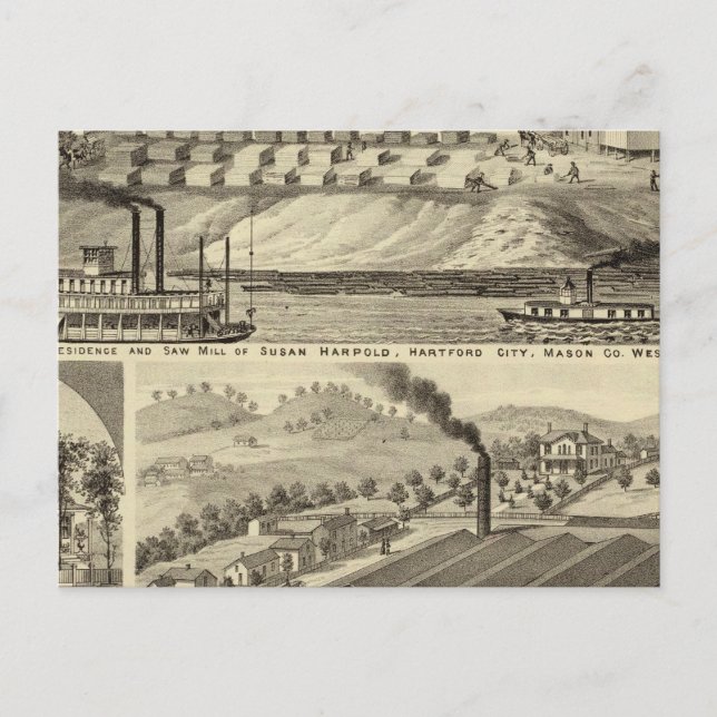 Carte Postale Résidence et scierie de Susan Harpold (Devant)