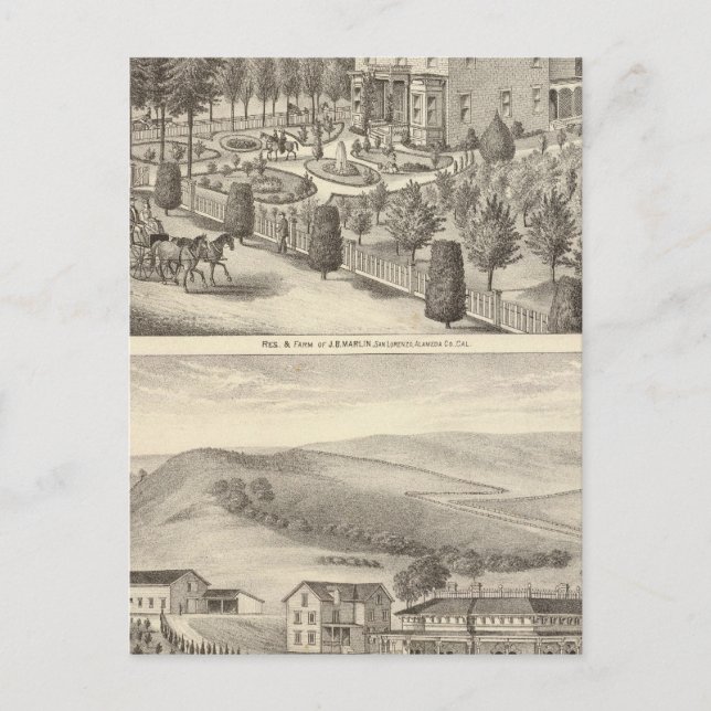 Carte Postale Résidences, fermes de Marlin, Finigan (Devant)