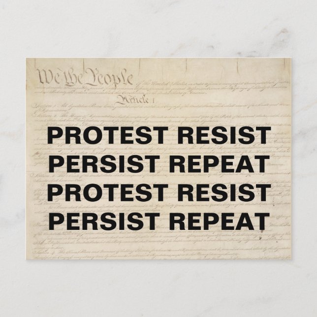Carte Postale Résister à la protestation persister Répéter We th (Devant)
