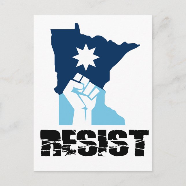 Carte Postale Résister Poing Levé Minnesota (Devant)