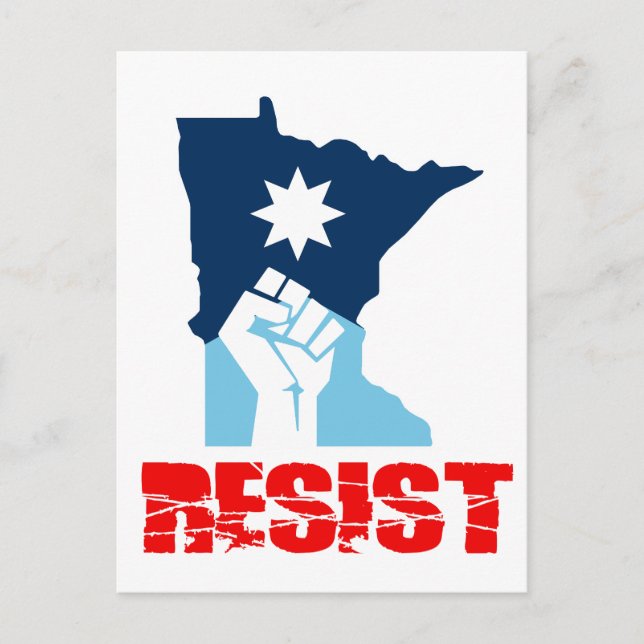 Carte Postale Résister Poing Levé Minnesota (Devant)