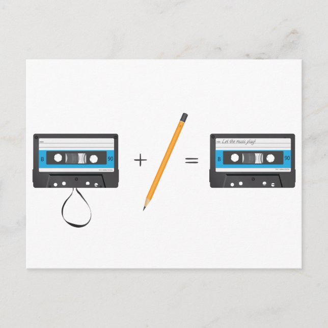 Carte Postale Résolution de problèmes avec des cassettes audio c (Devant)