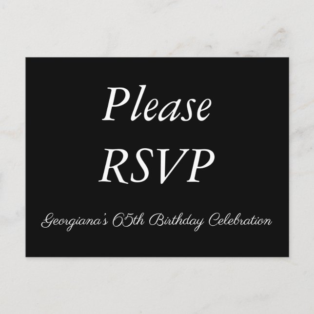 Carte postale Respectable "Please RSVP" (Devant)