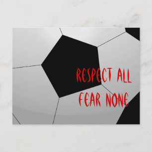Carte Postale Respectez tous, craignez aucun balle de football