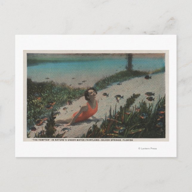 Carte Postale Ressorts d'argent, FL - Femme nageant sous l'eau (Devant)
