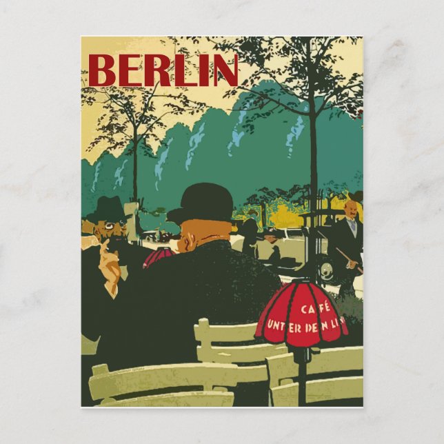 Carte Postale Restaurant de café dans la rue de Berlin (Devant)