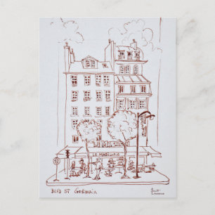 Carte Postale Restaurant sur le boulevard Saint-Germain, Paris