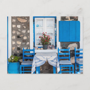 Carte Postale Restaurant traditionnel Oia Santorini Grèce