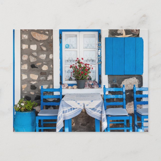 Carte Postale Restaurant traditionnel Oia Santorini Grèce (Devant)
