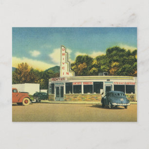 Carte Postale Restaurant vintage, les années 50 Drive In Diner a
