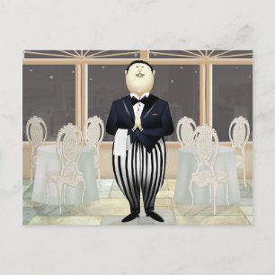 Carte Postale Restaurant Waiter