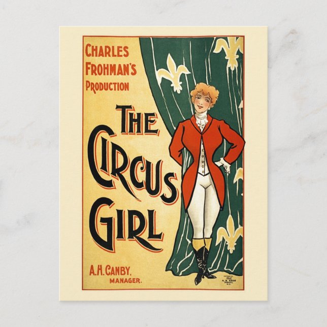 Carte Postale Restauration du poster vintage Circus Girl (Devant)