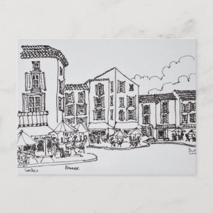 Carte Postale Restauration En Plein Air Gordes, Sud de la Fran