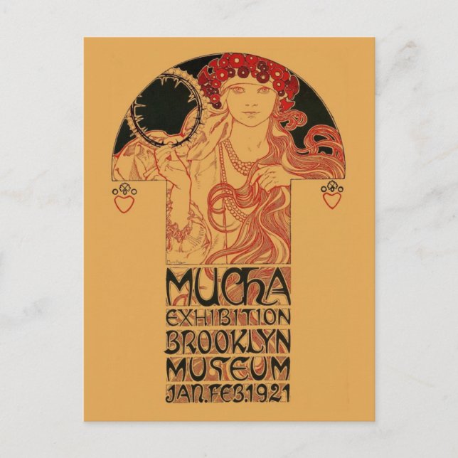 Carte Postale Restauration Mucha Brooklyn Museum Art Exhibition (Devant)