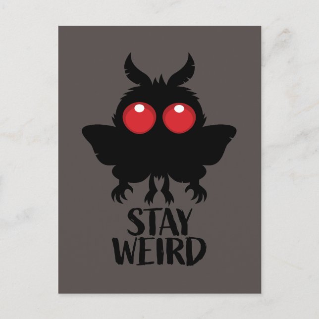 Carte Postale Reste Bizarre Mignon Cryptide Mothman Créature Lég (Devant)