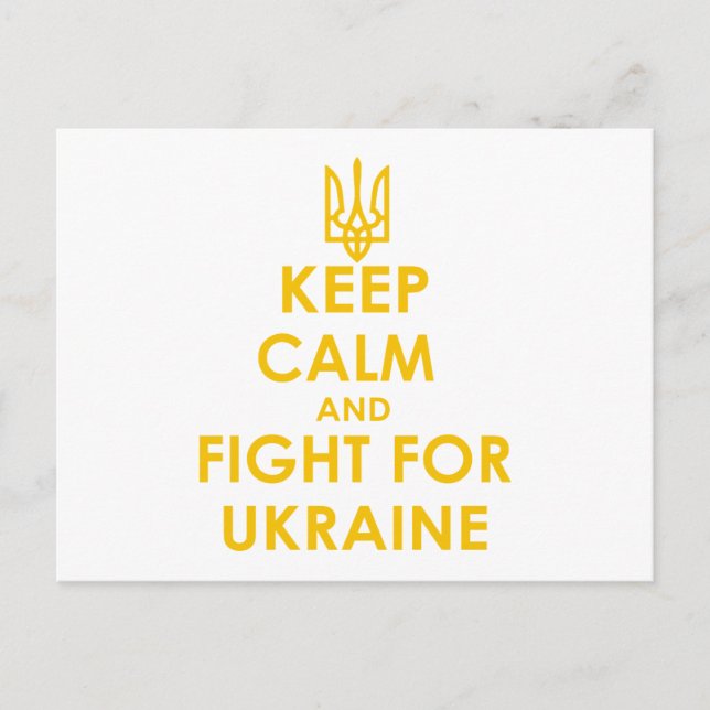 Carte Postale Reste calme et lutte pour l'Ukraine (Devant)