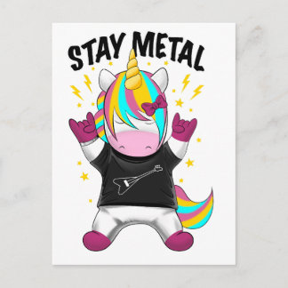 Carte Postale Reste licorne métallique
