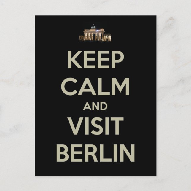 Carte Postale rester calme visite berlin (Devant)