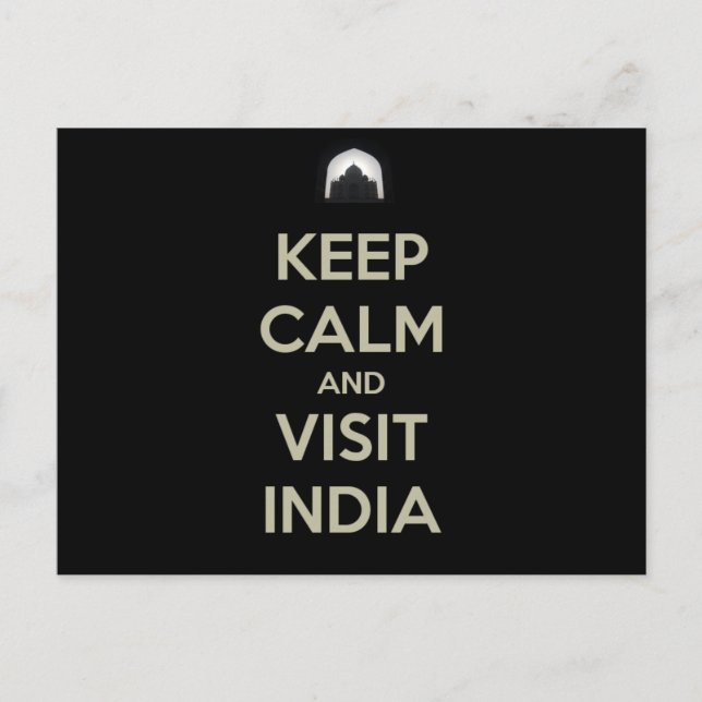 Carte Postale rester calme visiter l'inde (Devant)