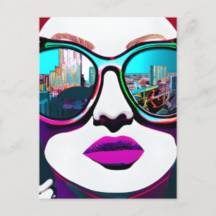 Carte Postale Rester en contact   Femme dans les lunettes de sol