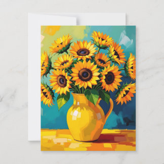 Carte Postale Rester en contact | Fleurs jaunes