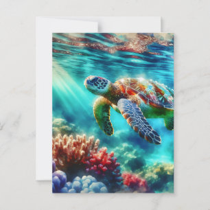 Carte Postale Rester en contact   La natation des tortues de mer